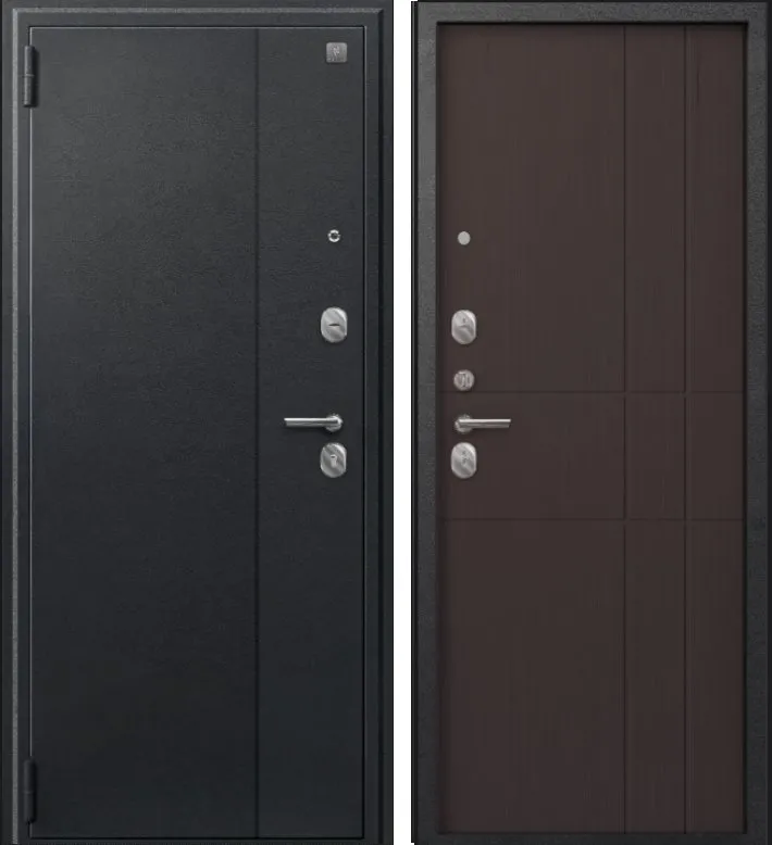 Фото Дверь A-02 черный сатин - лиственница тёмная DIS007329